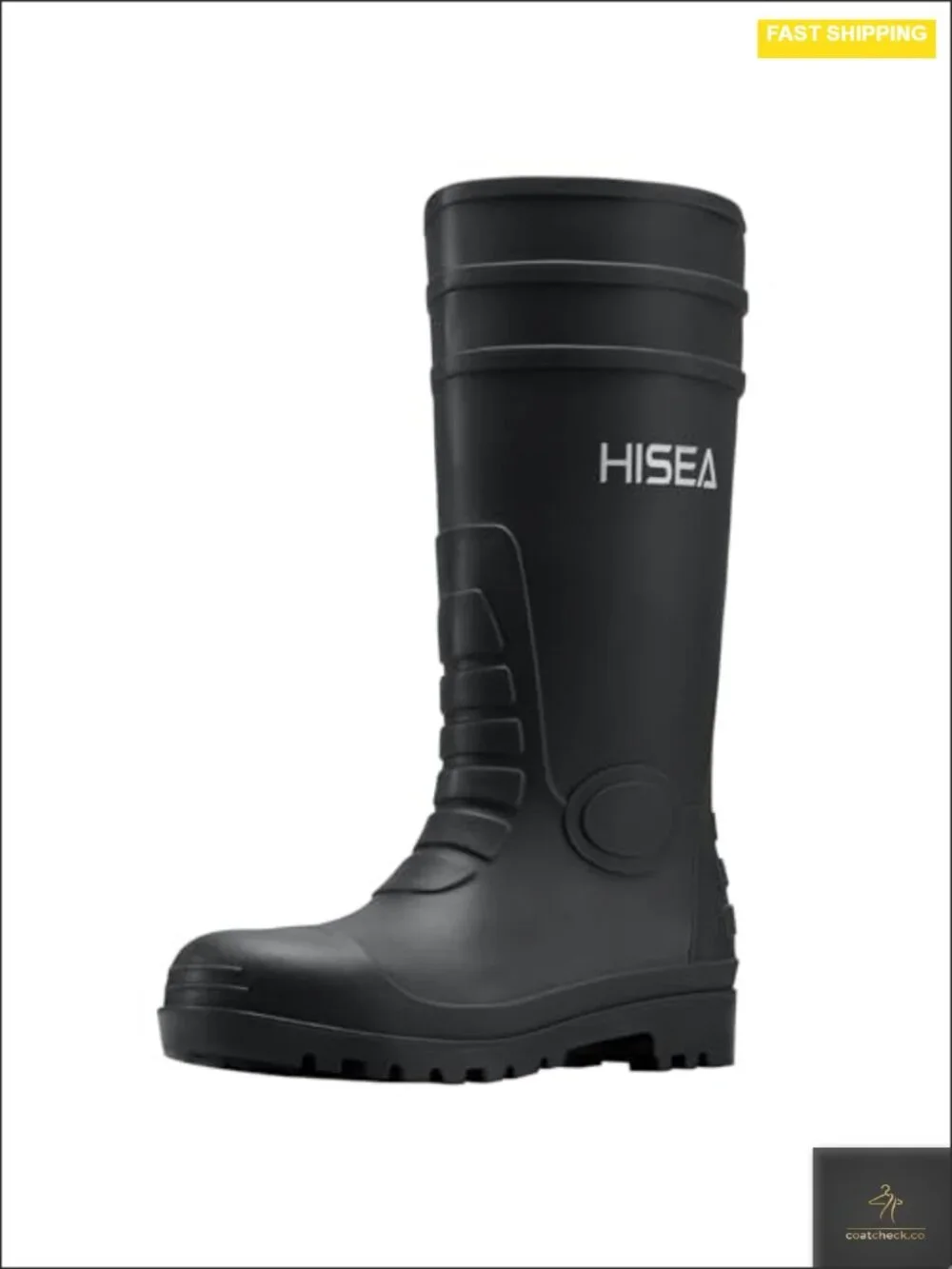 Steel-Toe Rain Boots, Waterproof PVC Rubber, Non-Slip Work Boots for Men